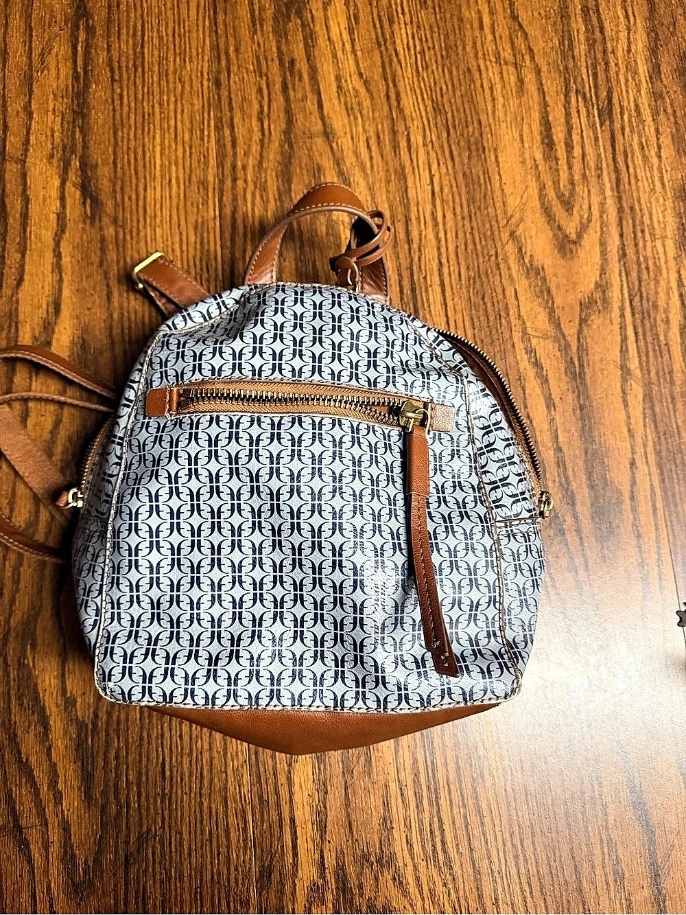 Fossil Blue & Brown Backpack